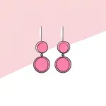 small round pink earrings image